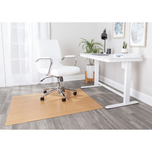 slide 6 of 7, Realspace Bamboo Chair Mat, 42'' X 48'', Natural, 42 in
