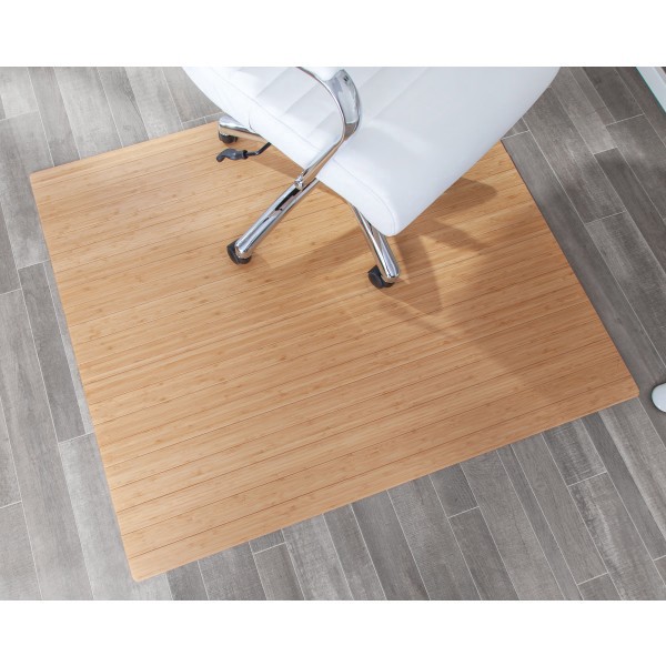 slide 3 of 7, Realspace Bamboo Chair Mat, 42'' X 48'', Natural, 42 in