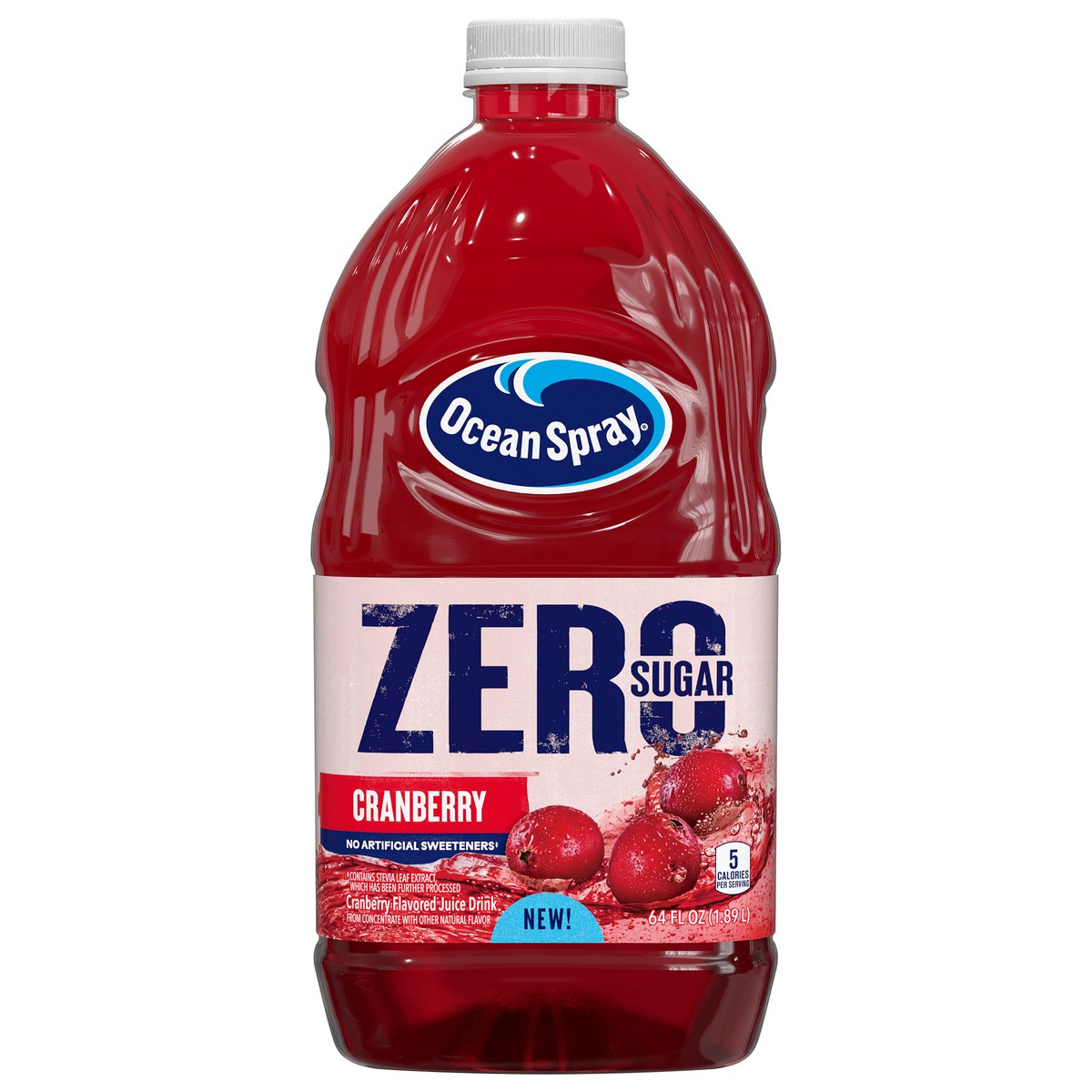 slide 1 of 14, Ocean Spray 64oz Zero Sugar Cranberry, 64 fl oz