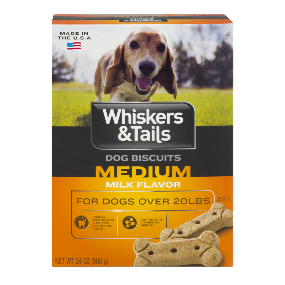 slide 1 of 1, Whiskers & Tails Dog Biscuits Medium Milk Flavor, 24 oz