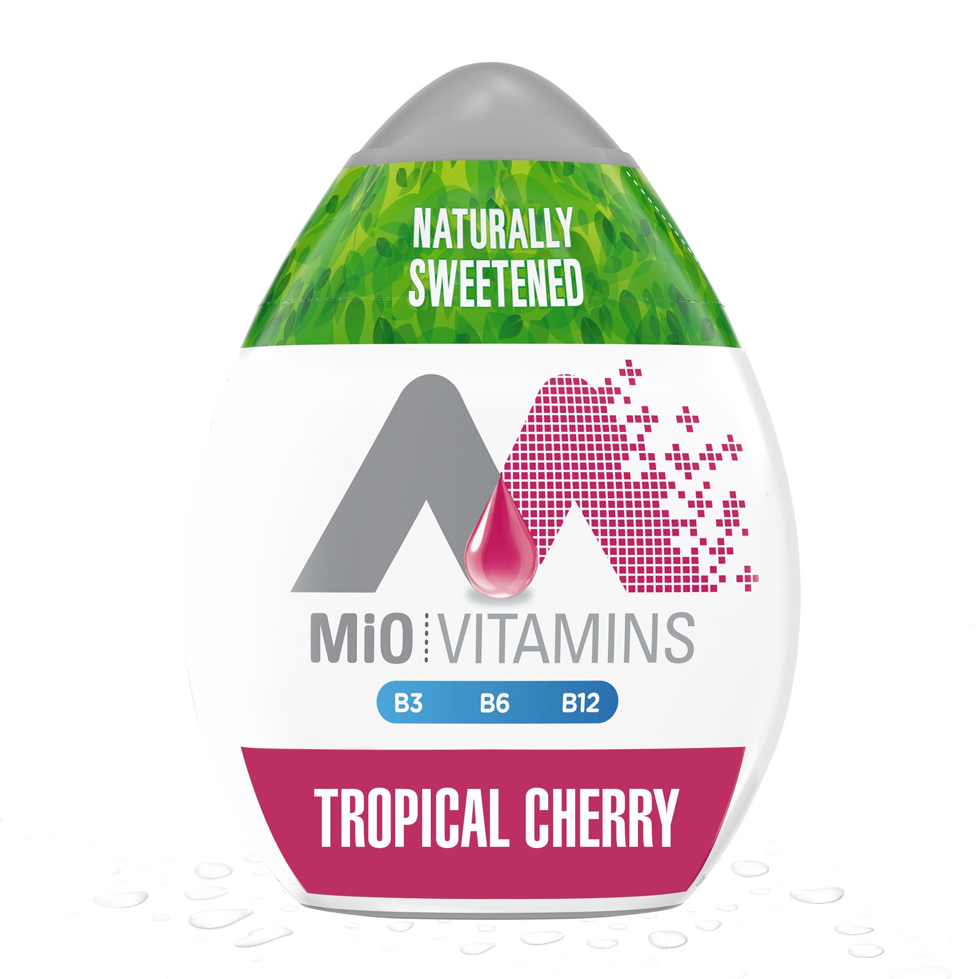 slide 1 of 5, MiO Vitamins Tropical Cherry Naturally Flavored & Sweetened Liquid Water Enhancer, 1.62 fl oz Bottle, 1.62 fl oz