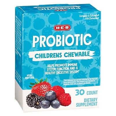 slide 1 of 1, H-E-B Childrens Chewable Probiotic, 30 ct