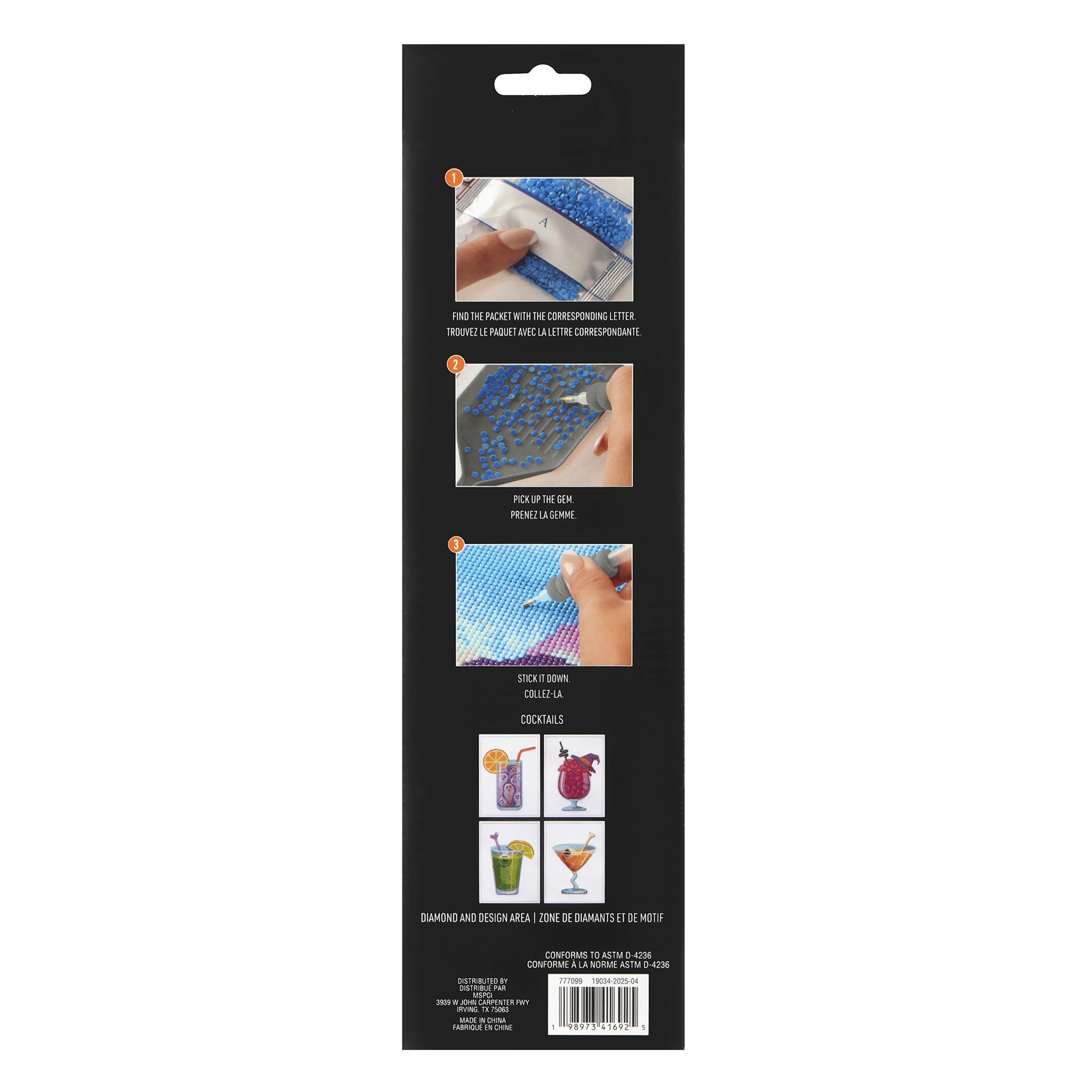 slide 4 of 4, 5" X 7" Cocktails Diamond Art Kit By Make Market, 5 in x 7 in