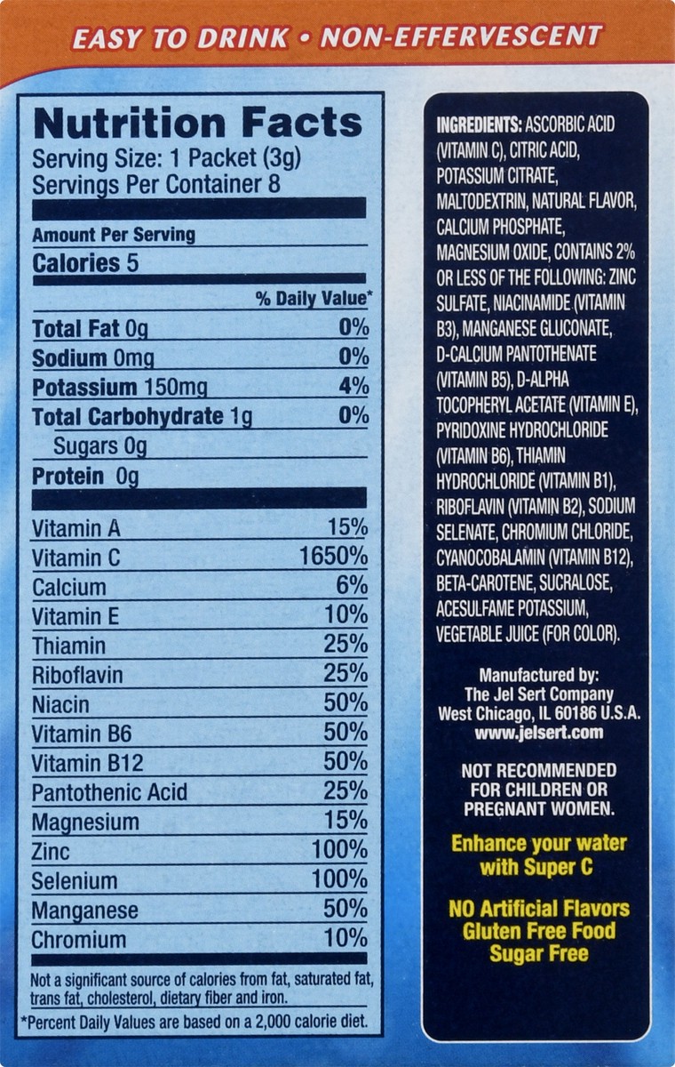 slide 9 of 9, Super C 1000 mg of Vitamin C Orange Drink Mix - 8 ct, 8 ct