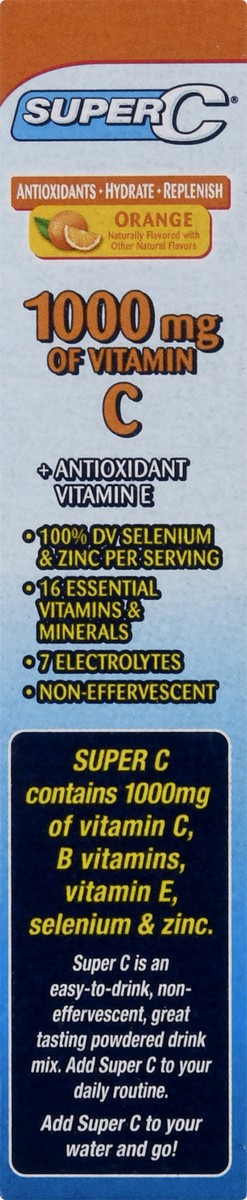 slide 6 of 9, Super C 1000 mg of Vitamin C Orange Drink Mix - 8 ct, 8 ct