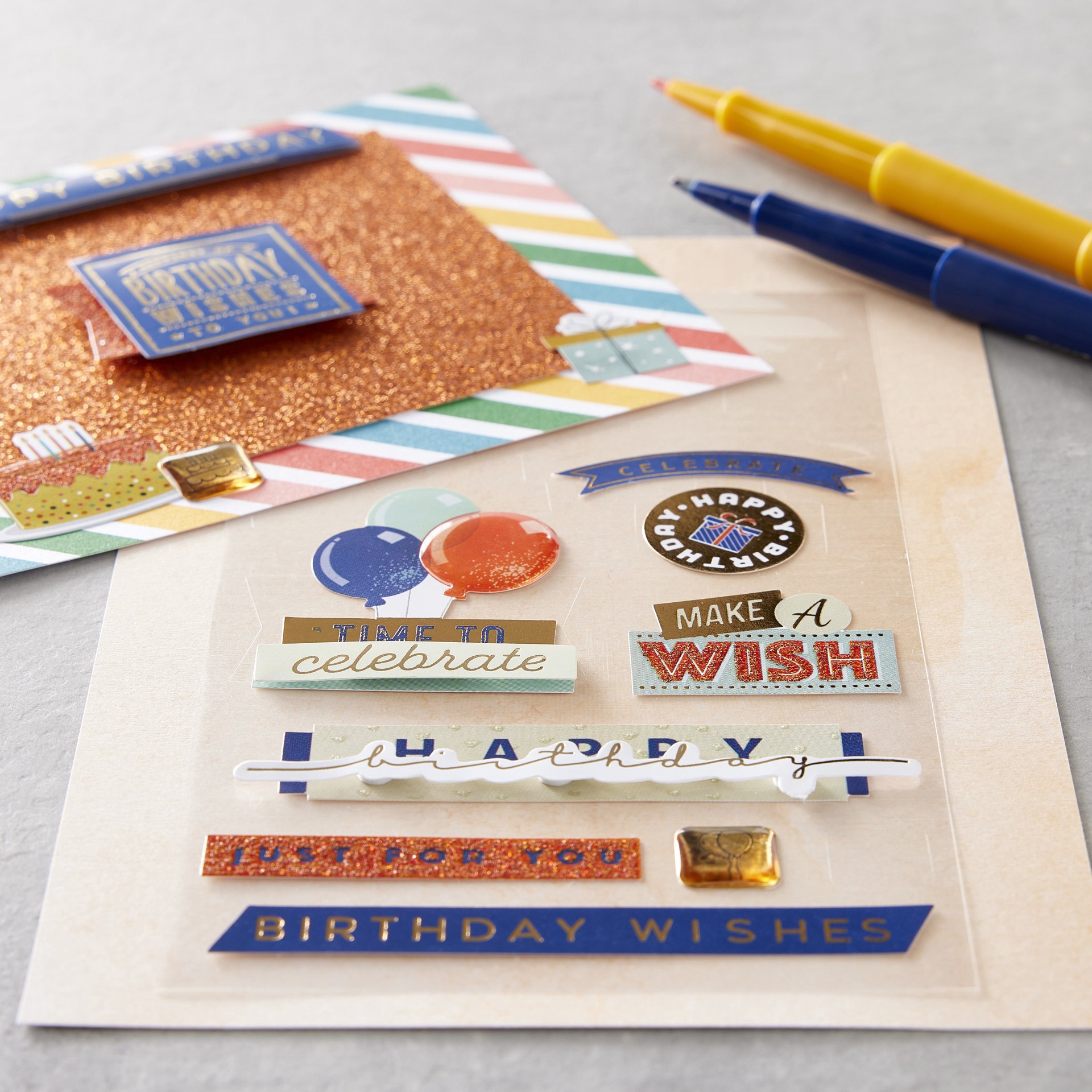 slide 4 of 4, Time To Celebrate Birthday Dimensional Stickers By Recollections, 3.875 in x 6.875 in