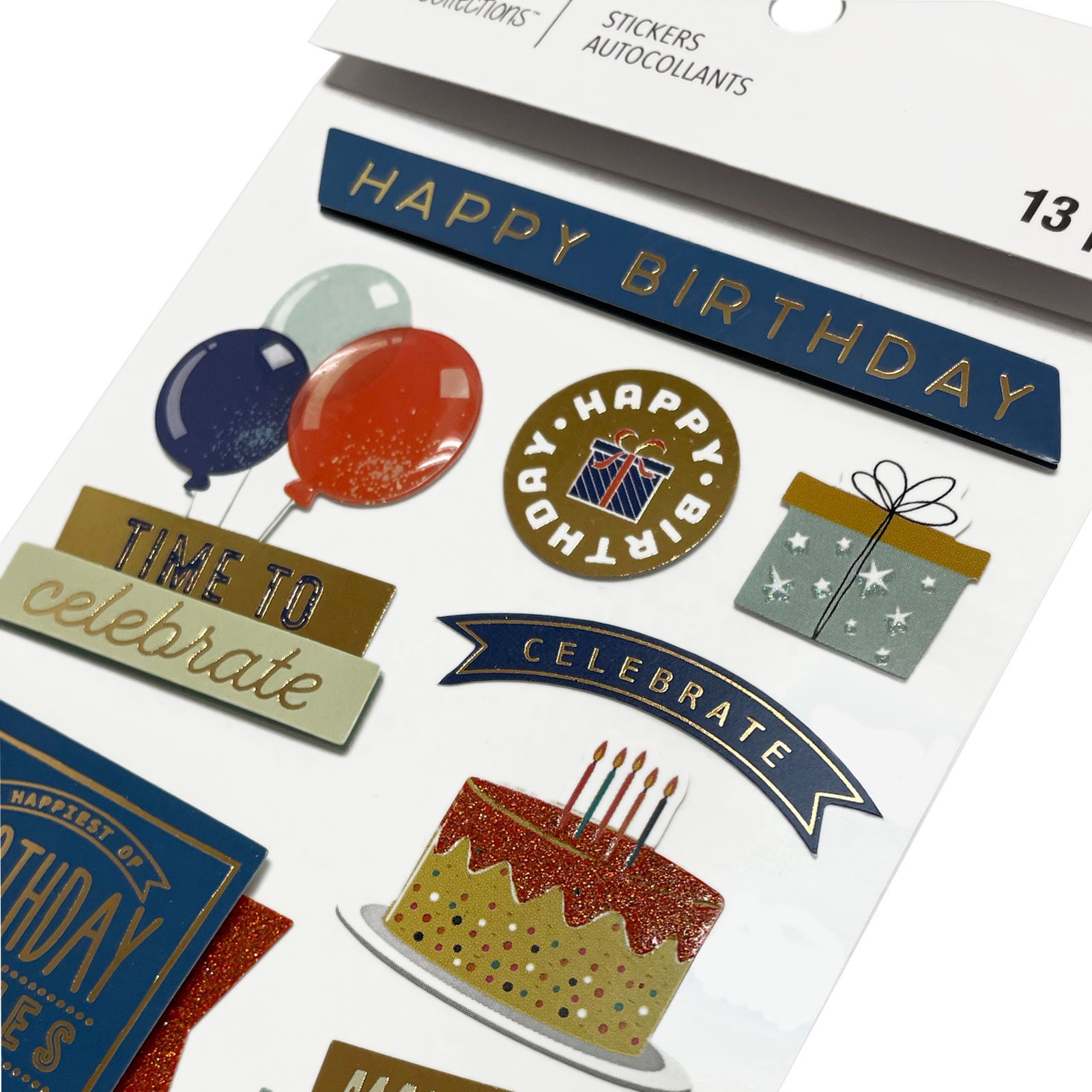slide 3 of 4, Time To Celebrate Birthday Dimensional Stickers By Recollections, 3.875 in x 6.875 in