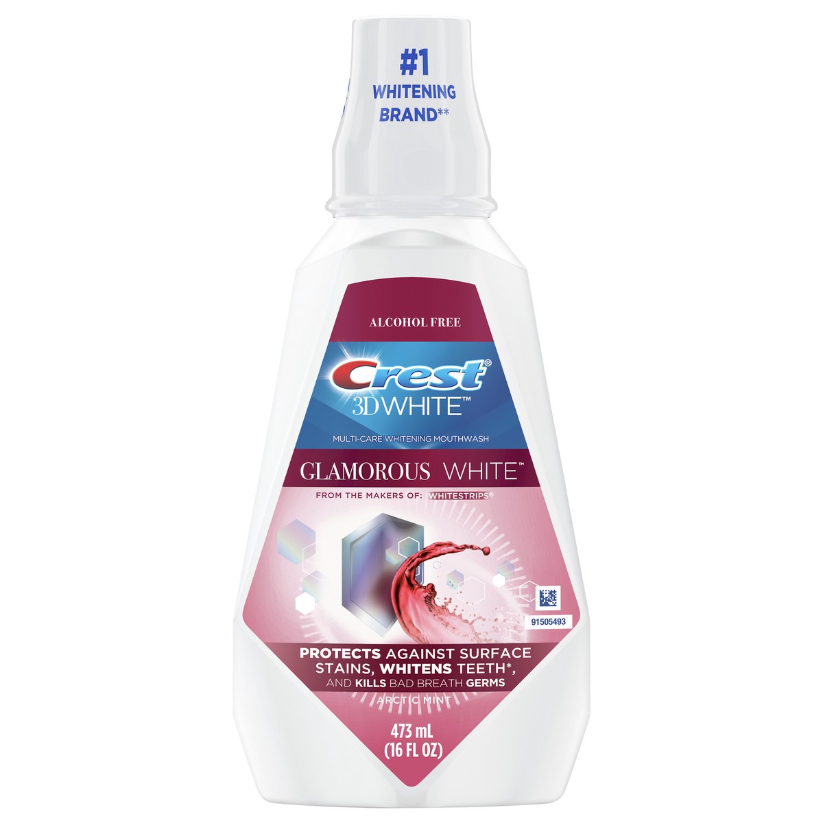 slide 1 of 5, Crest 3D White Luxe Glamorous White Multi-Care Whitening Mouthwash - Fresh Mint, 16 fl oz