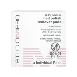 Studio M Professional Studio M Pro Nail Polish Remover Pads, 100% Acetone, 10 Ct