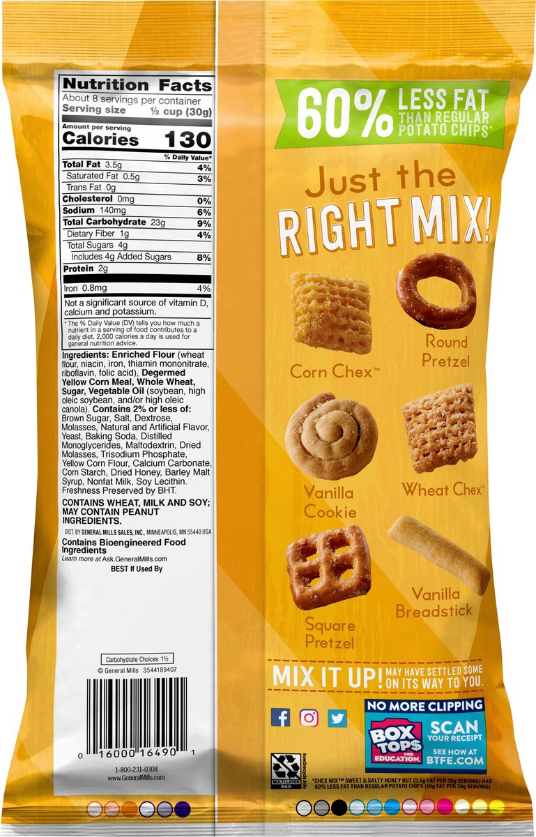 slide 7 of 9, Chex Mix Snack Party Mix, Honey Nut, Sweet Salty Pub Mix Snack Bag, 8.75 oz, 8.75 oz