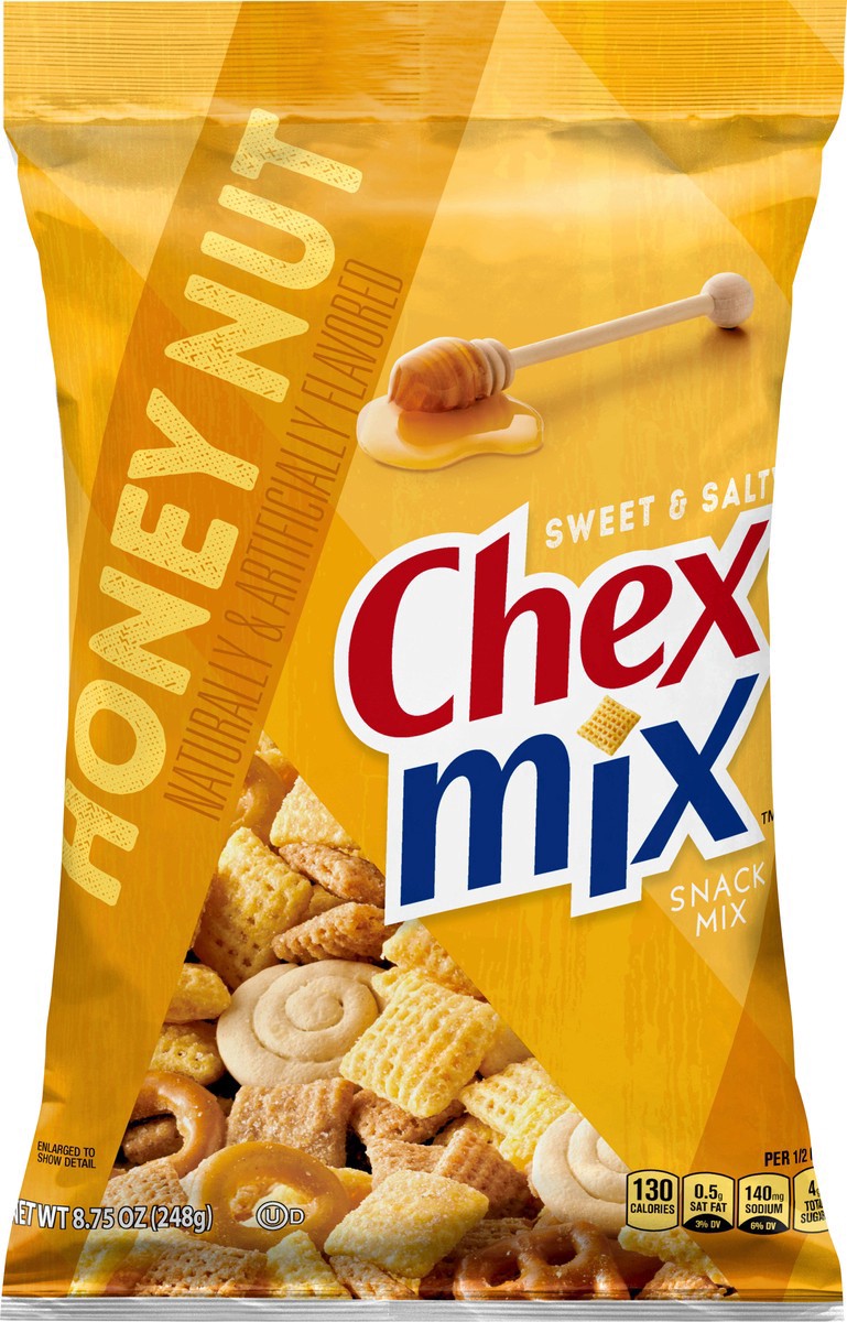 slide 9 of 9, Chex Mix Snack Party Mix, Honey Nut, Sweet Salty Pub Mix Snack Bag, 8.75 oz, 8.75 oz