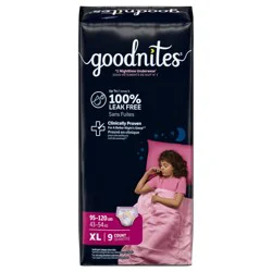 Goodnites Girls' Nighttime Bedwetting Underwear, Size Extra Large (95-140+ lb.), 9 Ct