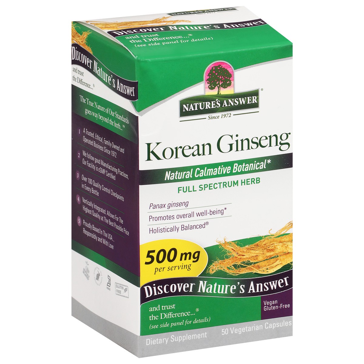 slide 9 of 9, Nature's Answer Natures Answers Korean Herb Ginseng, 50 ct