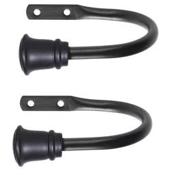 Kenney Trumpet Holdbacks for Curtains and Drapes, Black