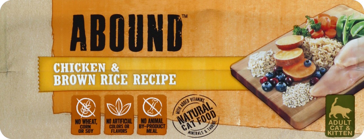 slide 3 of 6, Abound Chicken & Brown Rice Recipe Dry Cat Food, 3.5 lb