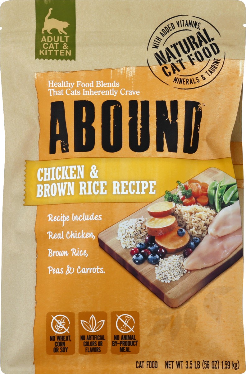 slide 4 of 6, Abound Chicken & Brown Rice Recipe Dry Cat Food, 3.5 lb