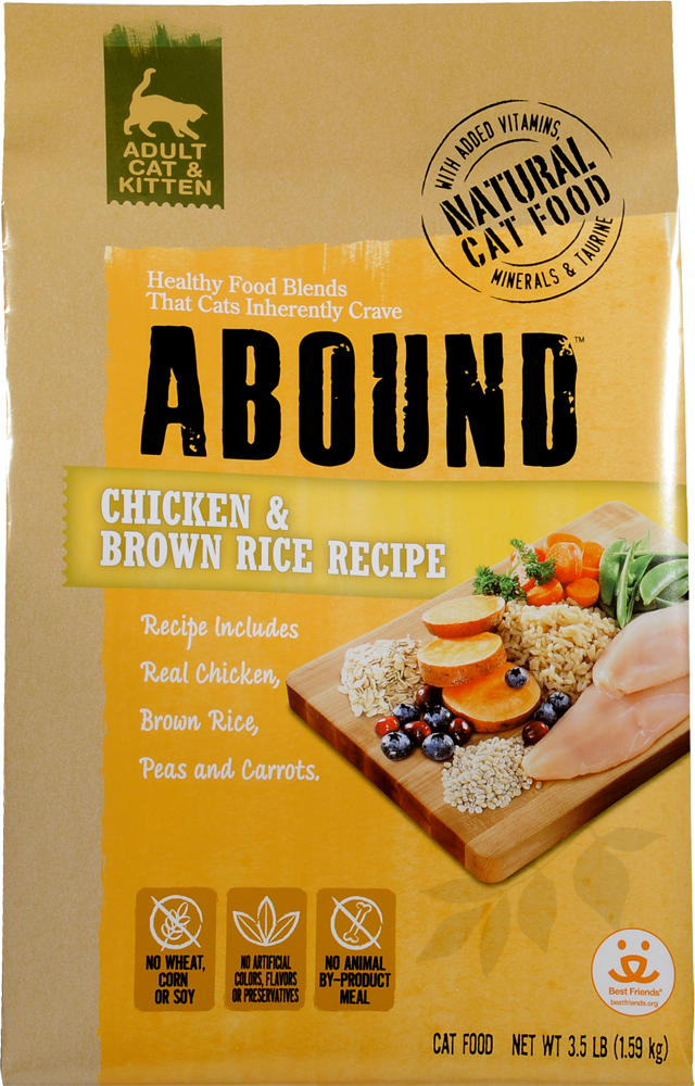 slide 1 of 6, Abound Chicken & Brown Rice Recipe Dry Cat Food, 3.5 lb