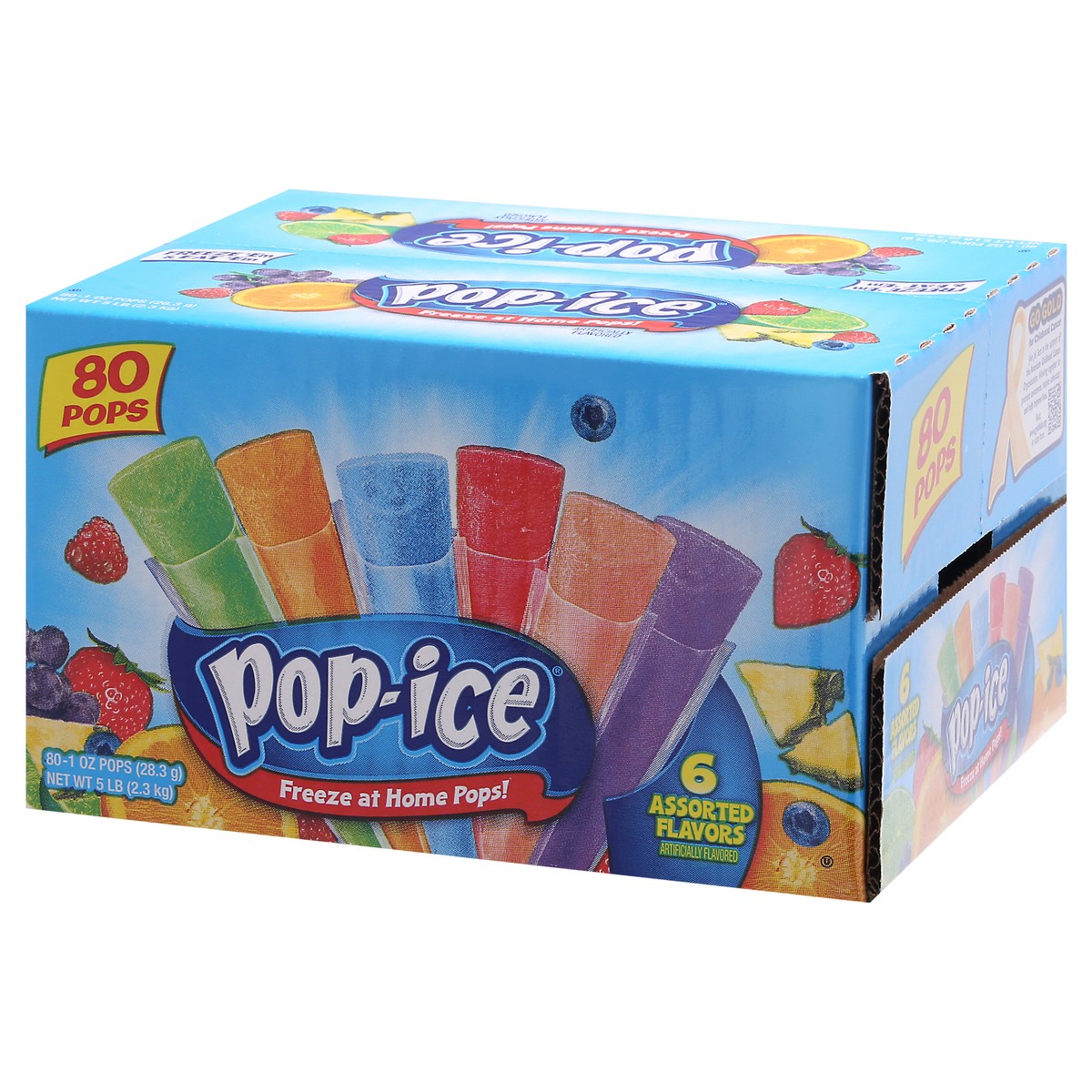 slide 3 of 9, Pop-Ice Assorted Flavors 80-1 oz Pops, 80 ct