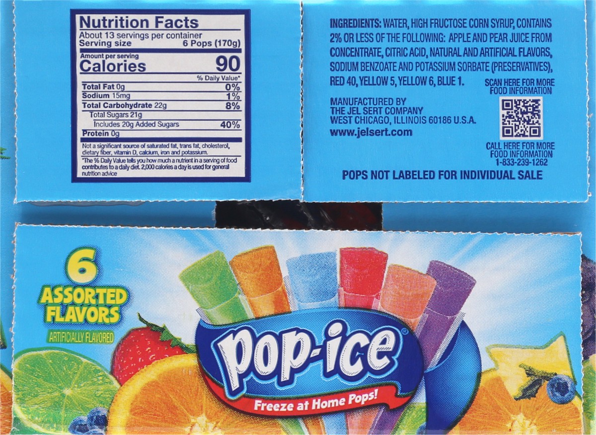 slide 7 of 9, Pop-Ice Assorted Flavors 80-1 oz Pops, 80 ct