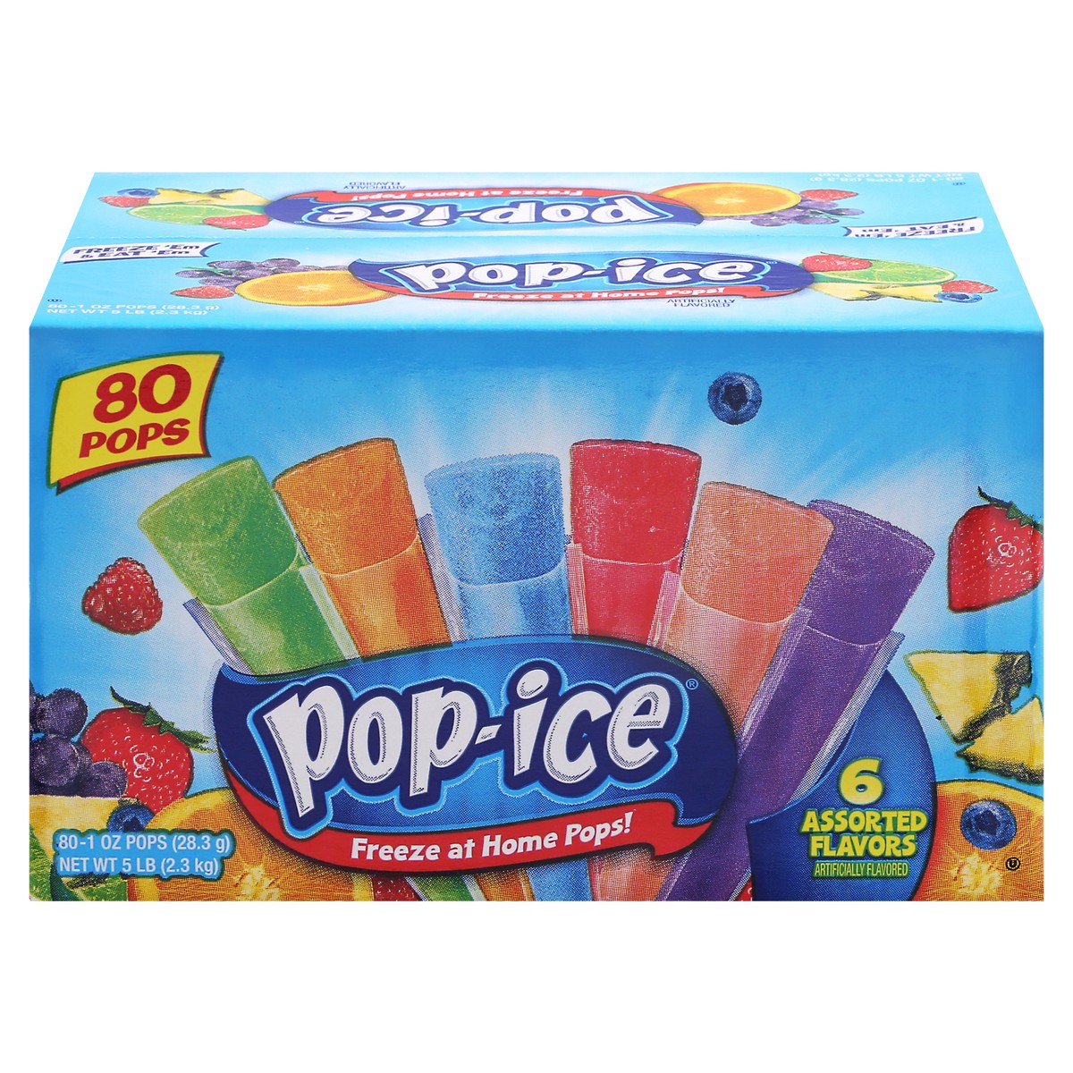 slide 1 of 9, Pop-Ice Assorted Flavors 80-1 oz Pops, 80 ct