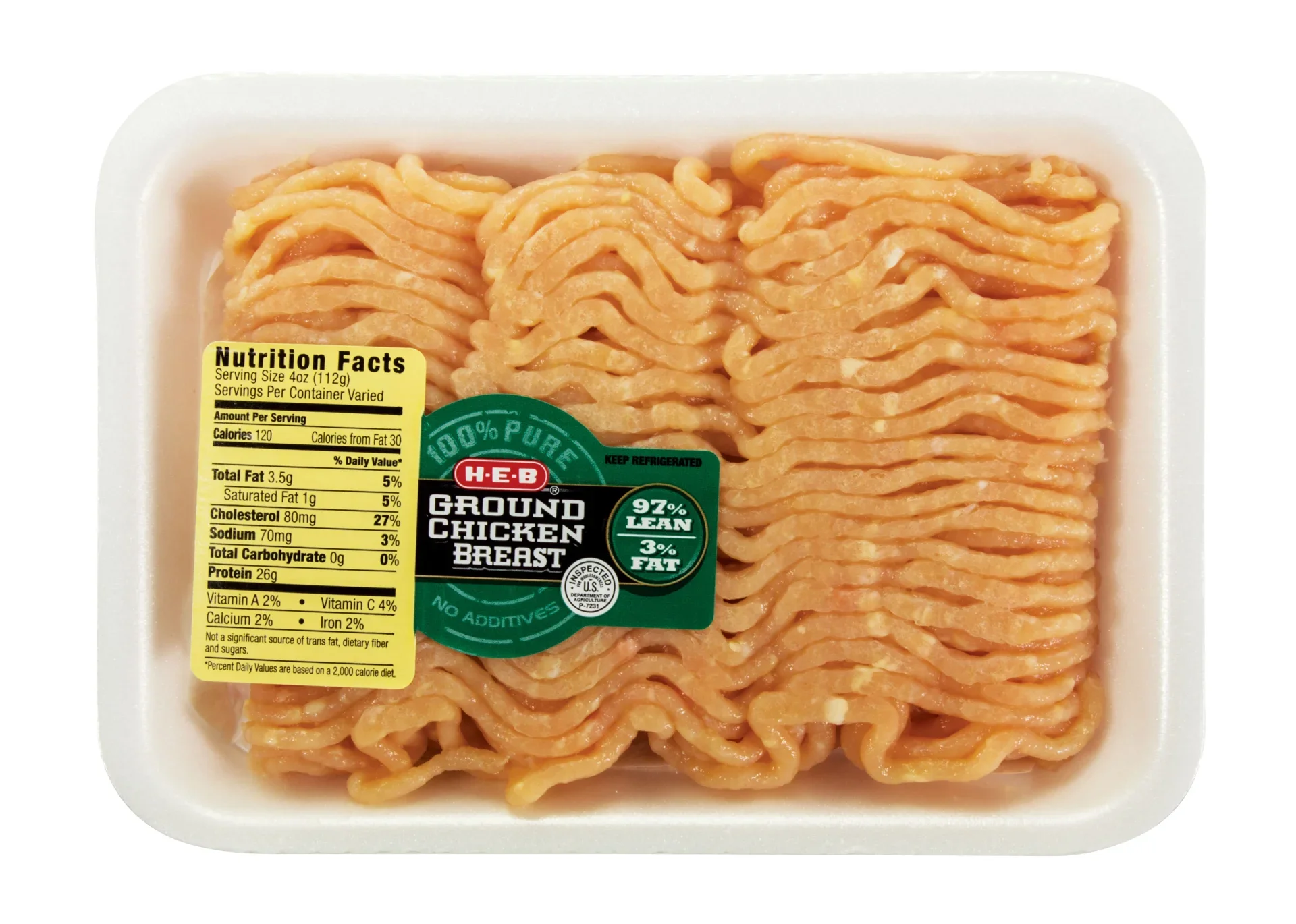 slide 1 of 1, H-E-B Ground Chicken Breast, 97% Lean, per lb