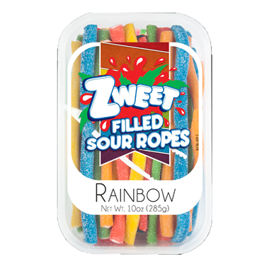 slide 1 of 1, Zweet Sour Ropes Rainbow Filled Go Pack, 4.5 oz