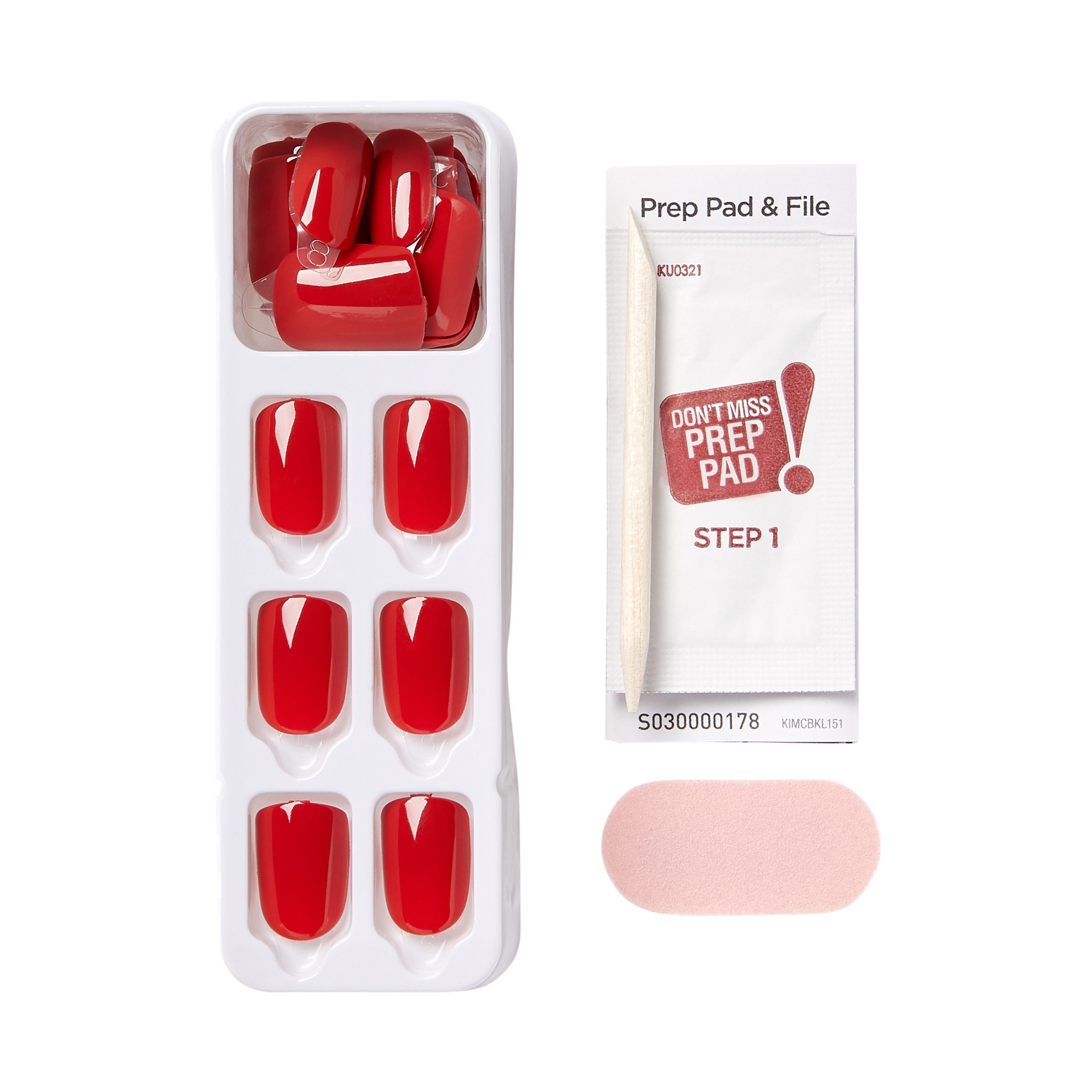 slide 5 of 5, imPRESS Kiss ImPRESS Color Press-On Nails Red Impact, 30 ct