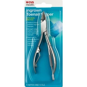 slide 1 of 1, CVS Health Ingrown Toenail Nipper With Dual End File, 1 ct