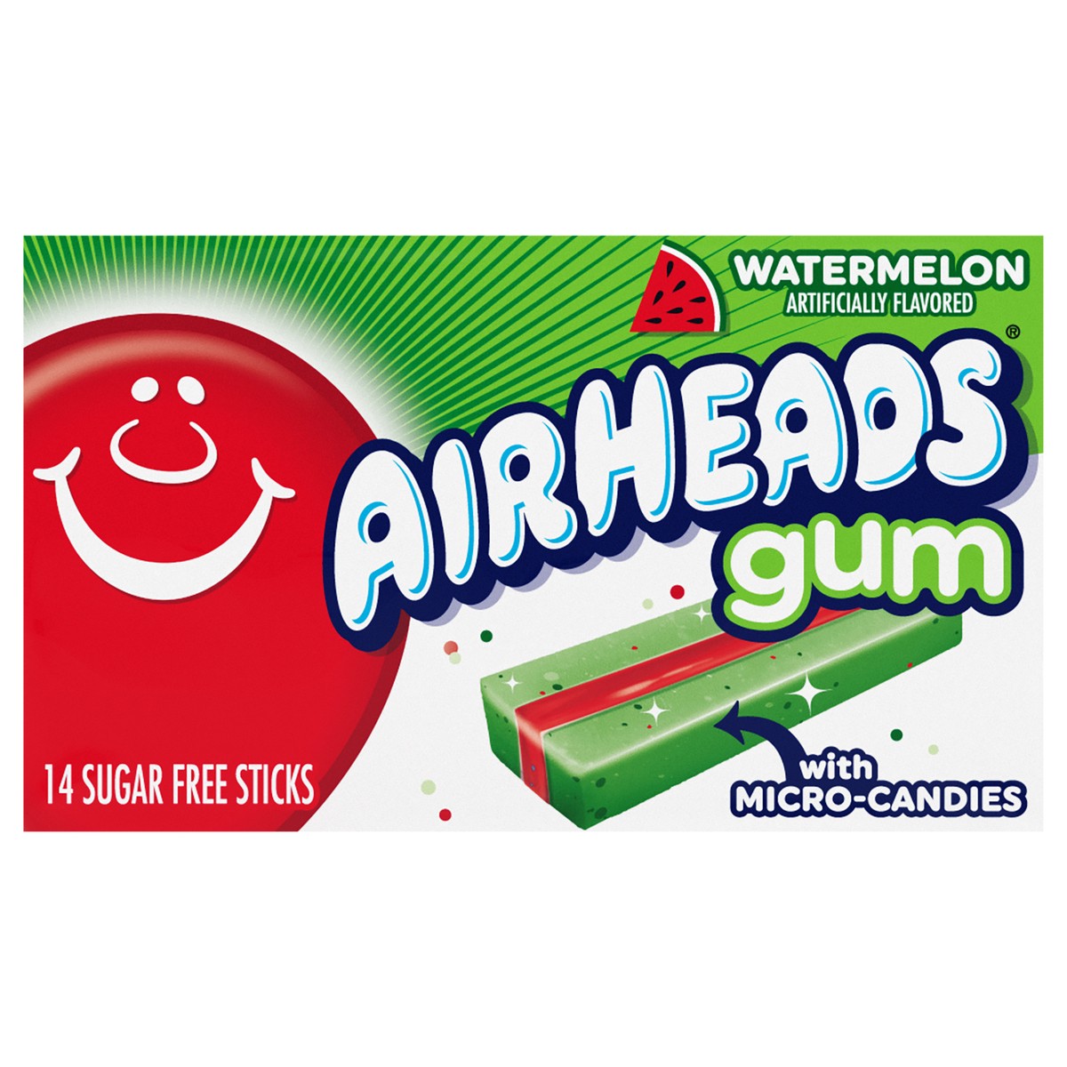 slide 1 of 44, Airheads Watermelon Gum With Micro-Candies, 14Ct, 14 ct