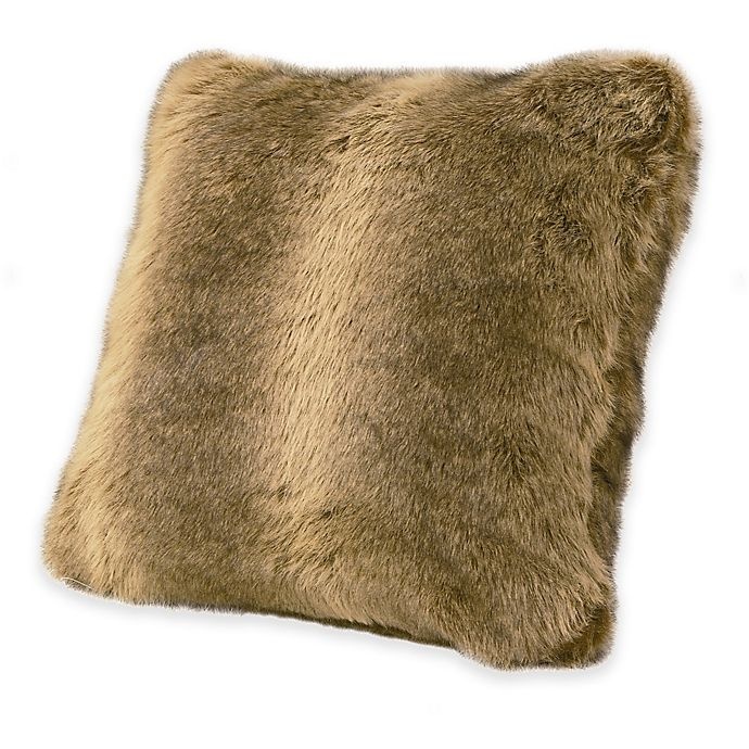 slide 1 of 1, HiEnd Accents Faux Wolf Fur Throw Pillow, 1 ct