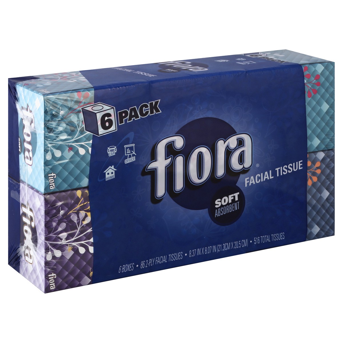 slide 4 of 5, Fiora Facial Tissue 6 ea, 6 ct