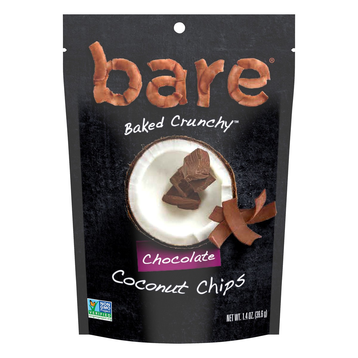 slide 1 of 6, Bare Baked Crunchy Chocolate Coconut Chips 1.4 oz, 1.4 oz