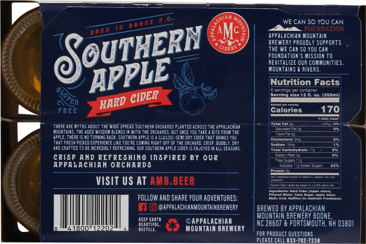 slide 5 of 13, Appalachian Mountain Brewery Southern Apple Hard Cider 6 - 12 fl oz Bottles, 6 ct