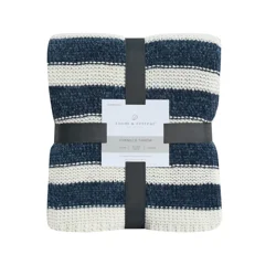 Room & Retreat Chenille Stripe Throw 50 in x 70 in