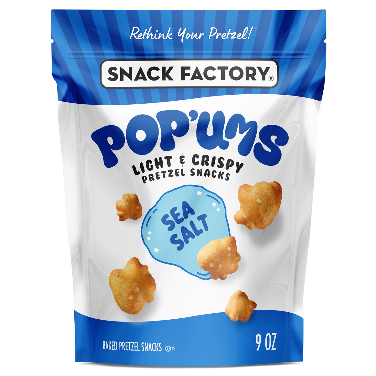 slide 1 of 6, Snack Factory Pop'ums Sea Salt Pretzel Snacks, 9 Oz Bag, 9 oz