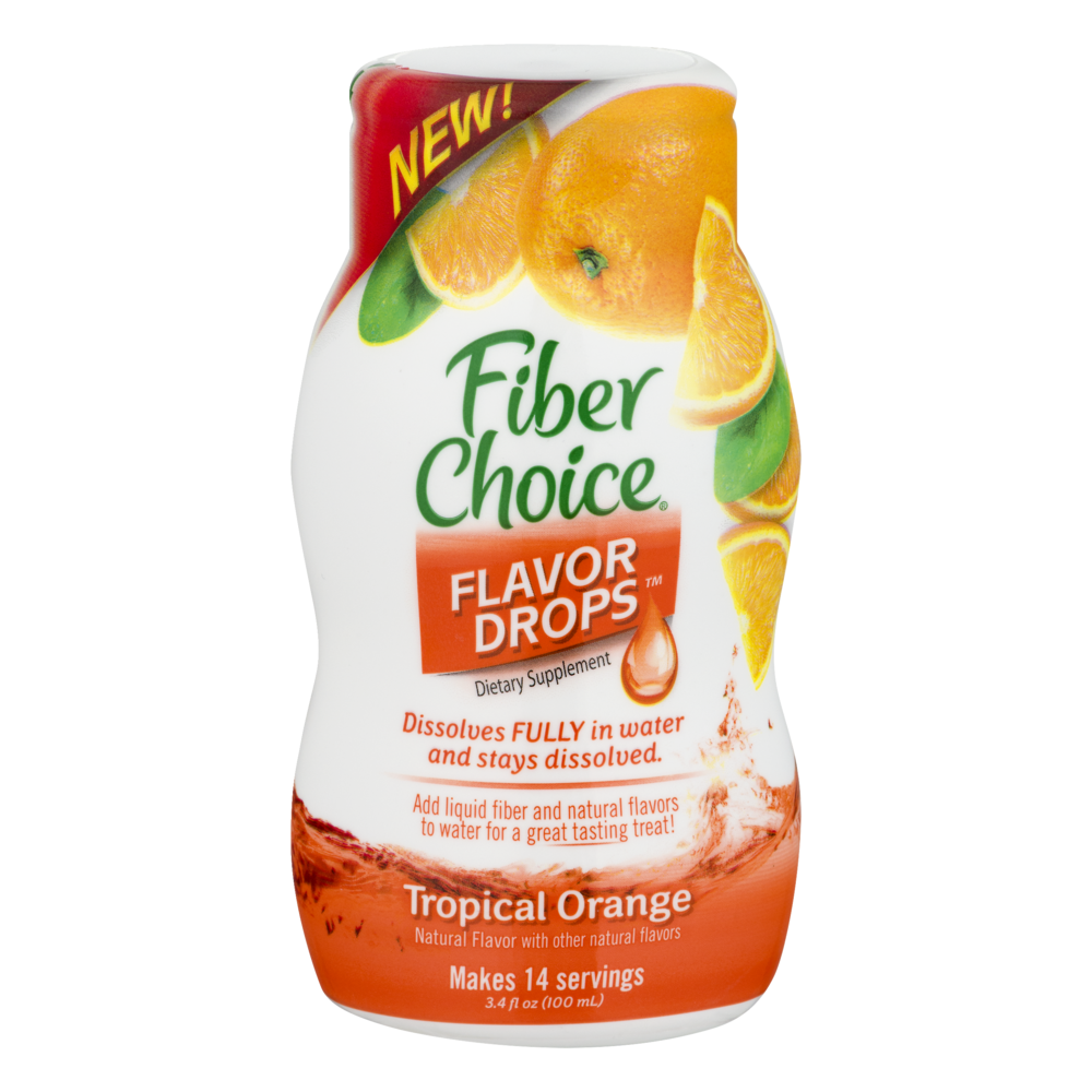 slide 1 of 1, Fiber Choice Flavor Drops Dietary Supplement Tropical Orange, 3.38 oz