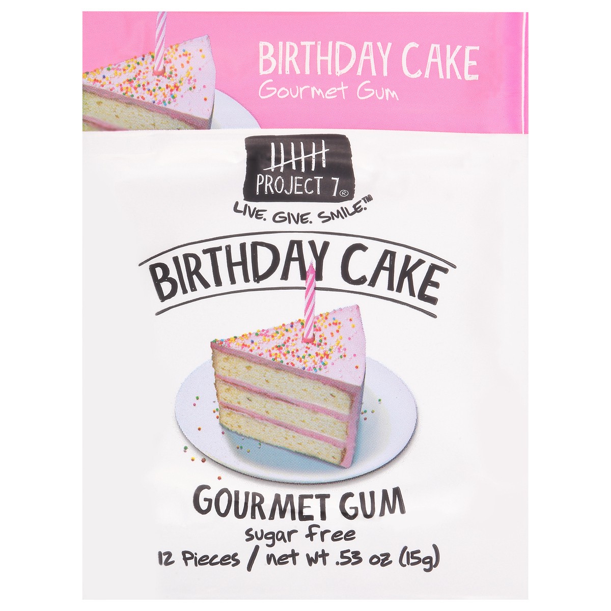 slide 1 of 12, Project 7 Sugar Free Birthday Cake Gourmet Gum 12 ea, 12 ct