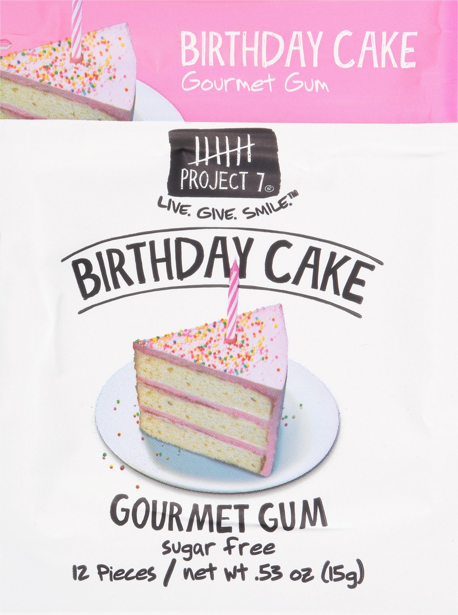 slide 4 of 12, Project 7 Sugar Free Birthday Cake Gourmet Gum 12 ea, 12 ct