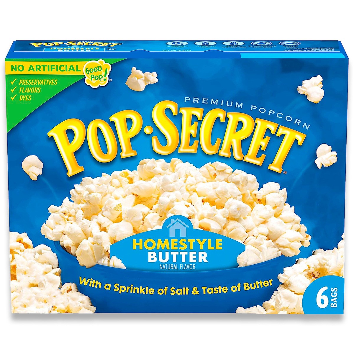 slide 1 of 5, Pop-Secret Homestyle Microwave Popcorn, 19.200 oz