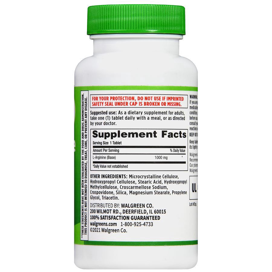 slide 2 of 5, Walgreens L-Arginine 1000mg, 50 ct