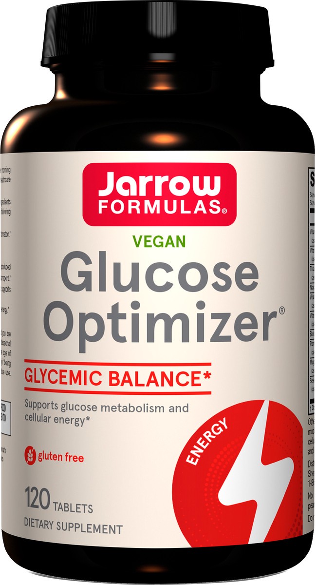 slide 2 of 2, Jarrow Formulas Glucose Optimizer - Includes Alpha Lipoic Acid, Herbal Extracts, Resveratrol & Magnesium - 120 Tablets - 30 Servings - Supports Antioxidant Status, Glucose Metabolism & Cellular Energy, 120 ct