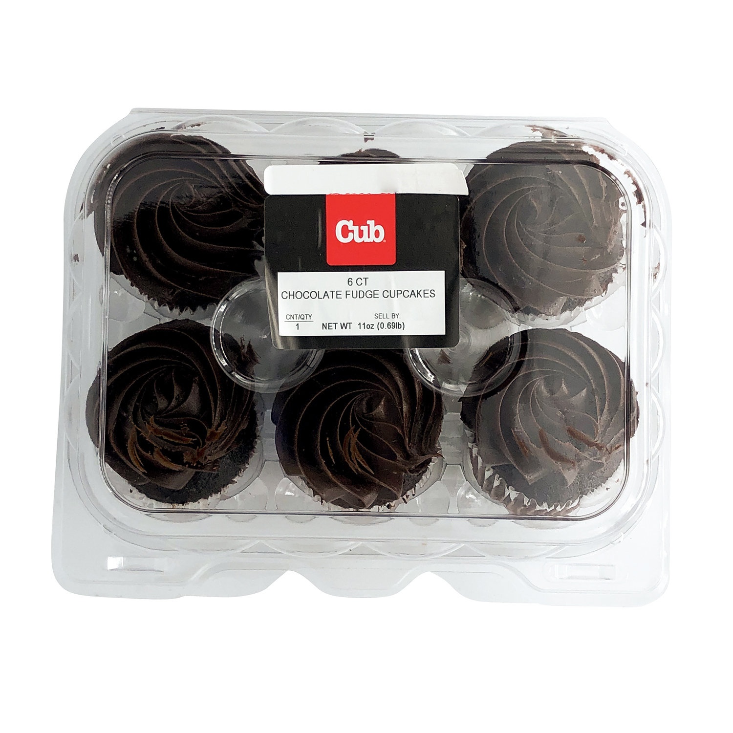 slide 1 of 1, Cub Bakery Chocolate Fudge Cupcakes 6 Count, 1 Each, 6 ct