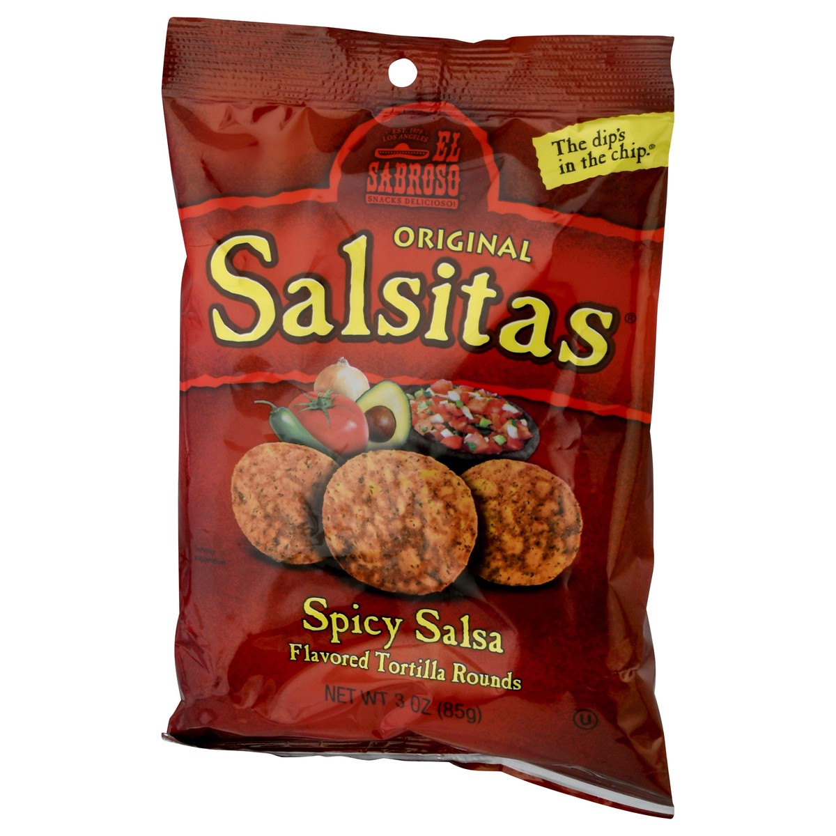 slide 4 of 12, El Sabroso Salsitas Spicy Salsa Chip, 3 oz