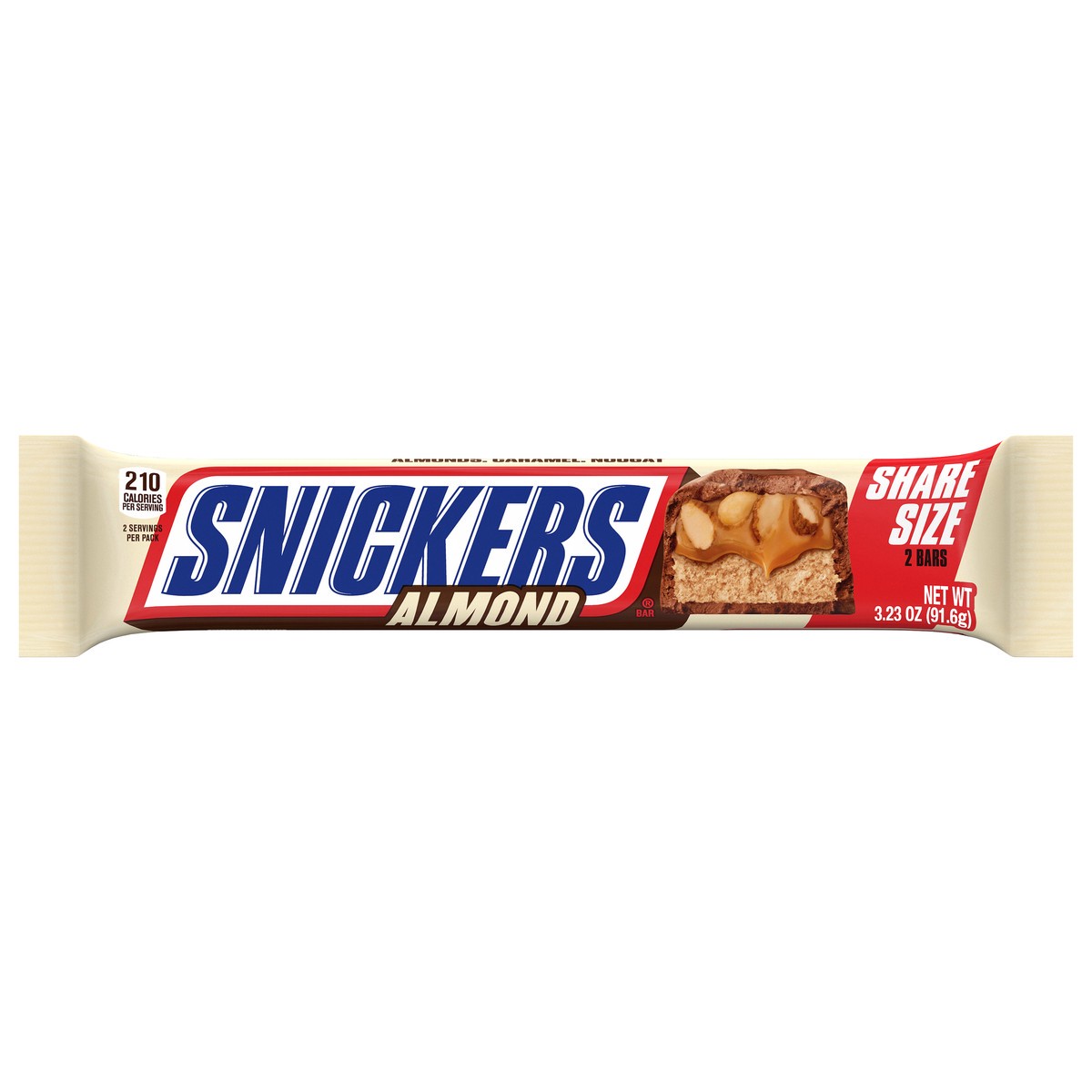 slide 1 of 6, SNICKERS Almond Candy Milk Chocolate Bar, Share Size, 3.23 oz, 2 ct