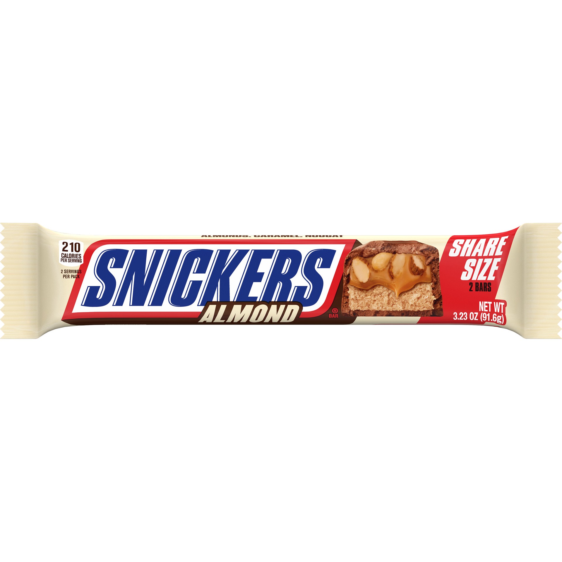 slide 1 of 6, SNICKERS Almond Candy Milk Chocolate Bar, Share Size, 3.23 oz, 3.23 oz