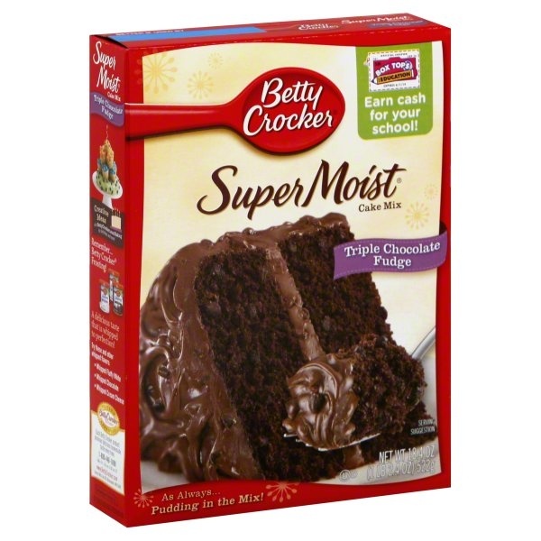 slide 1 of 6, Betty Crocker Super Moist Cake Mix Triple Chocolate Fudge, 18.4 oz