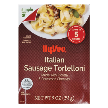 slide 1 of 1, Hy-Vee Italian Sausage Tortelloni, 9 oz
