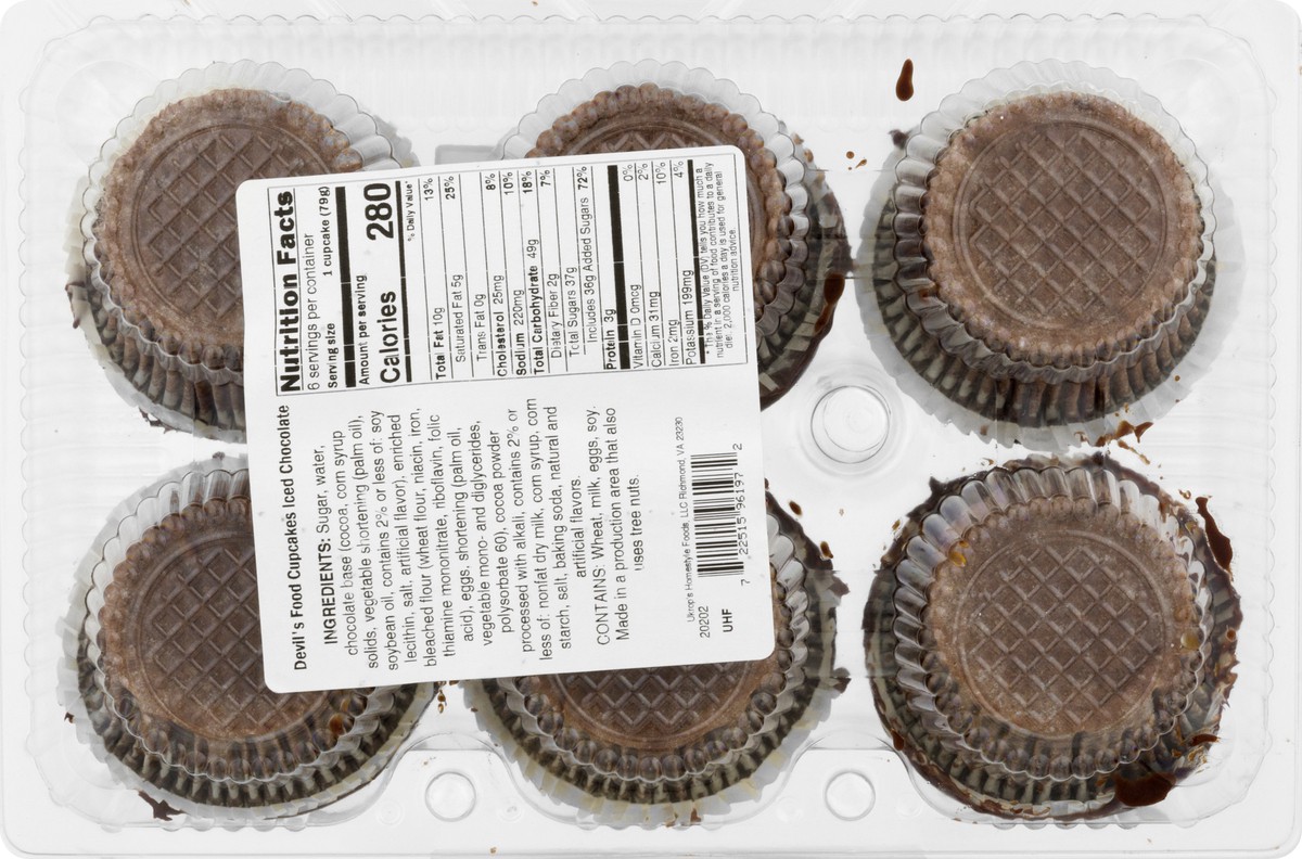 slide 8 of 8, Ukrops Devil's Food Cupcakes Iced Chocolate 16 oz, 16 oz
