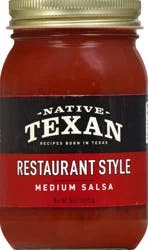 Native Texan Medium Restaurant Style Salsa 16 oz