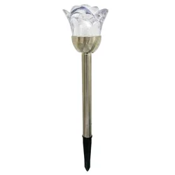 Destination Holiday Flower Head Shape Solar Light Stakes